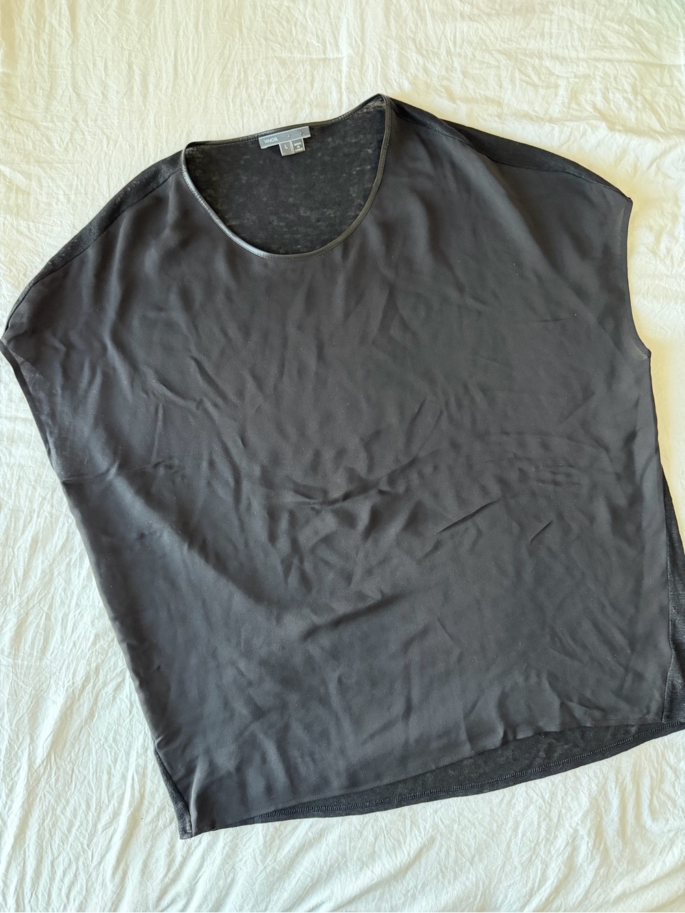 Vince Black Short-Sleeve Women's Top